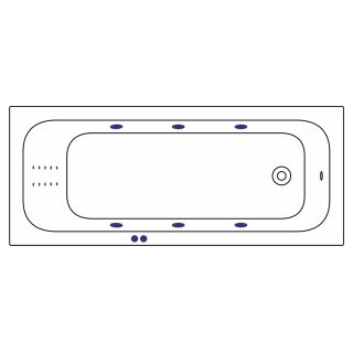 Гидромассажная ванна WHITECROSS Vibe 0105.170070.100.LINENANO.GL 170x70 см Line Nano золото